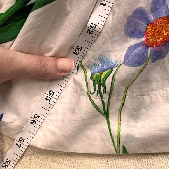 Maeve by Anthropologie Somerset Maxi Floral Dress White Cotton Lined Size M - Picture 15 of 16